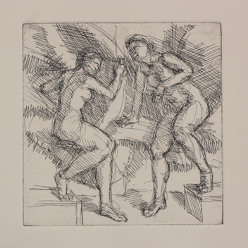 Bradamante; etching, 12 x 12 cm, 2017